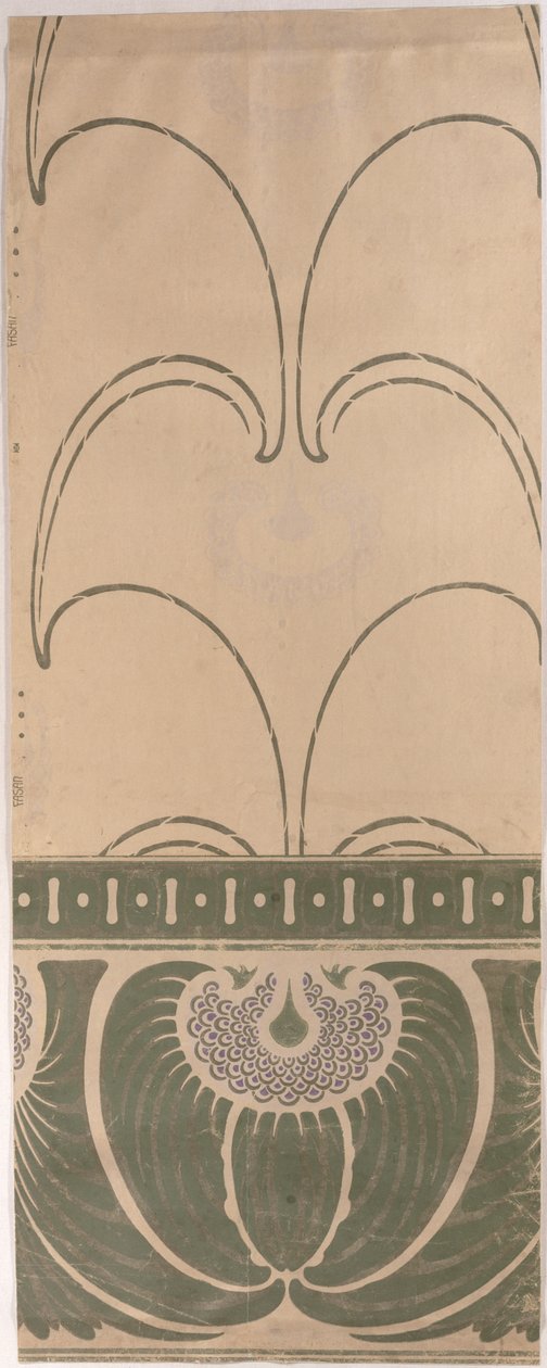 Fasau wallpaper design, ca. 1900, manufactured by Tapetenfabrik Engelhard, Mannheim, av Otto Eckmann