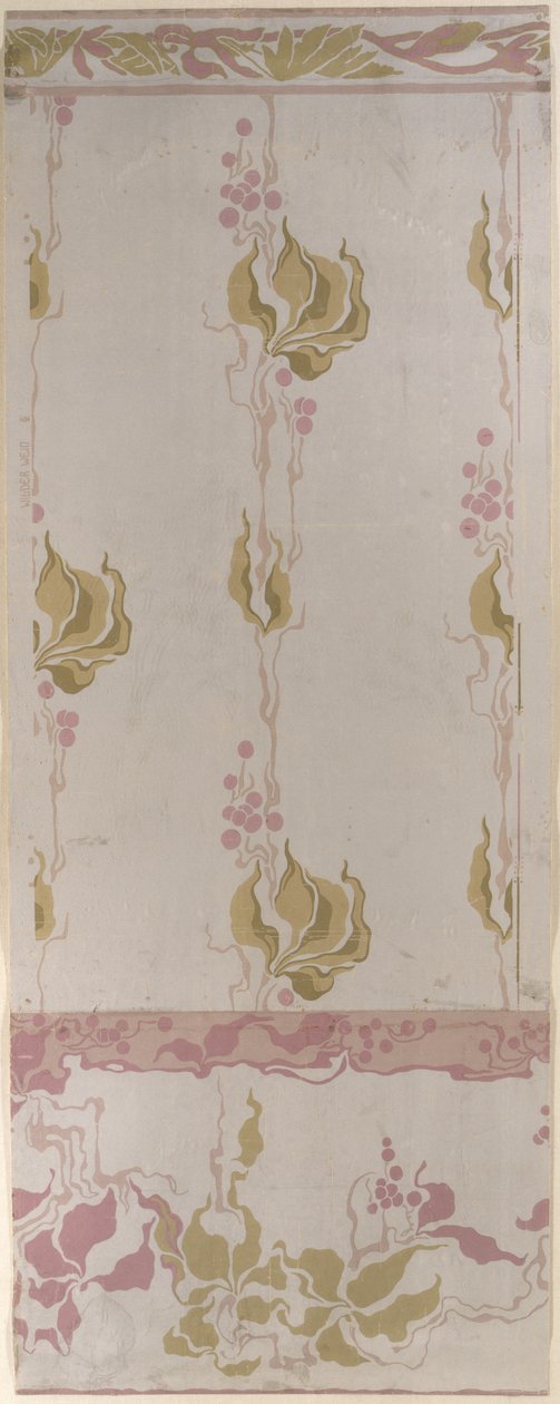 Virginia Creeper wallpaper design, 1902, manufactured bei Tapetenfabrik Engelhard, Mannheim, av Otto Eckmann