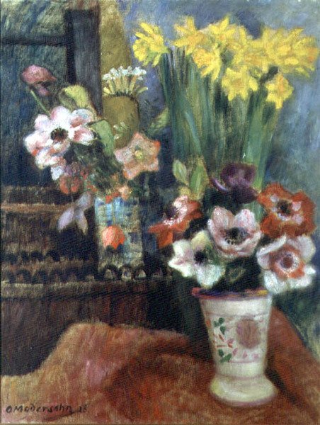 Blommors stilleben, 1928 av Otto Modersohn