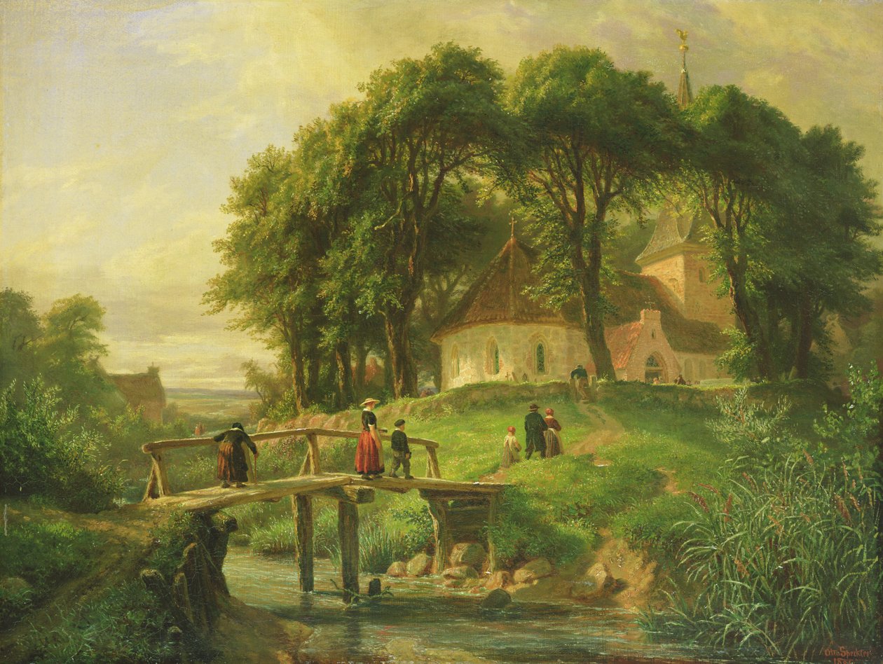 Går till kyrkan i Alt-Rahlstedt, 1861 av Otto Speckter