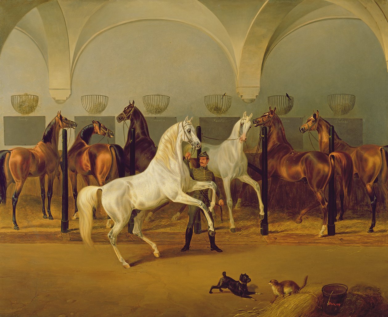 Stallarna i Babolna, 1849 av Otto Stotz