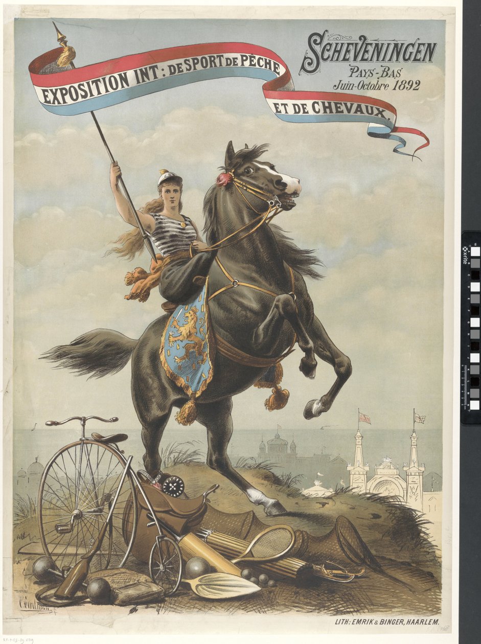 Internationell utställning: Sport, fiske och hästar / Scheveningen Nederländerna juni-oktober 1892 (titel på objektet) av Otto Eerelman
