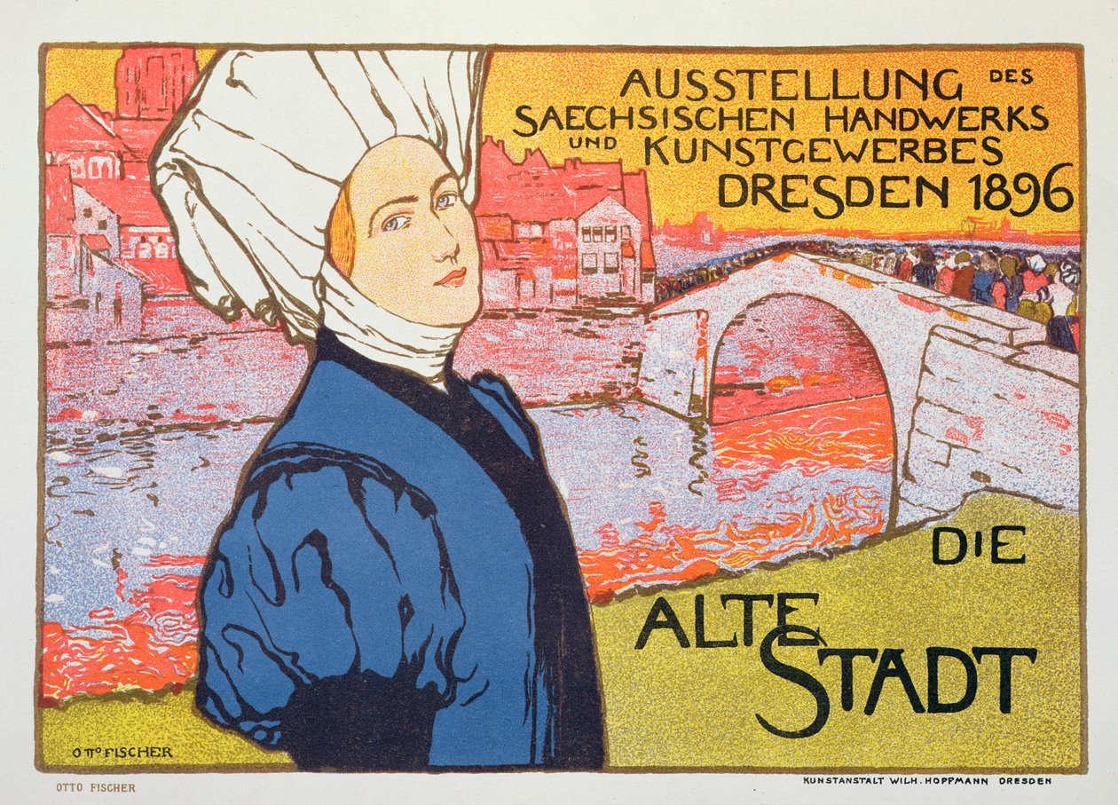 Affisch för konst- och hantverksutställningen i Dresden, Tyskland av Otto Fischer