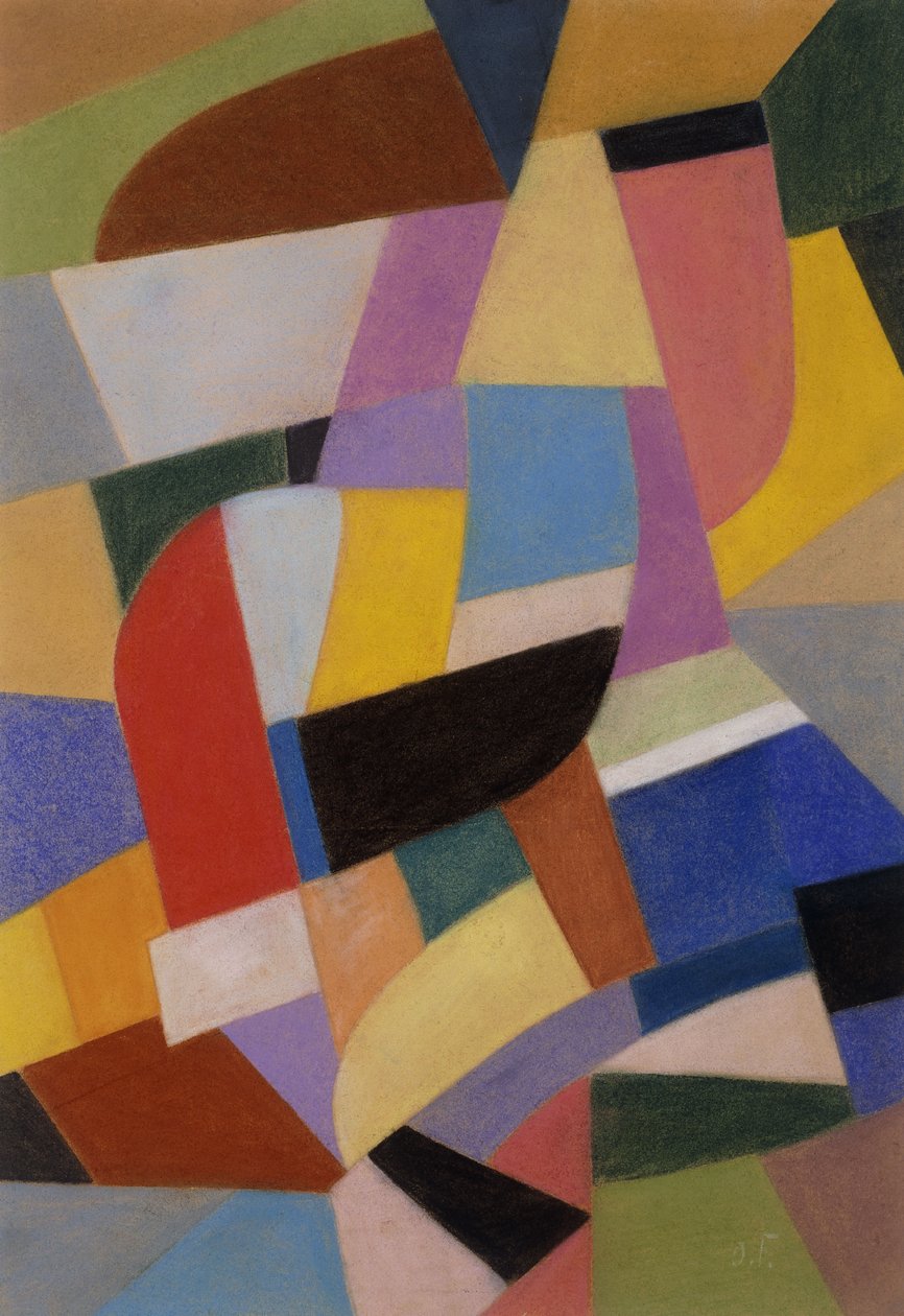 Sammansättning; Komposition, ca 1935-1937 (pastell på papper) av Otto Freundlich