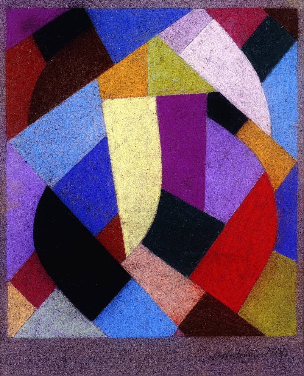 Komposition, ca 1930 (pastell på papper) av Otto Freundlich