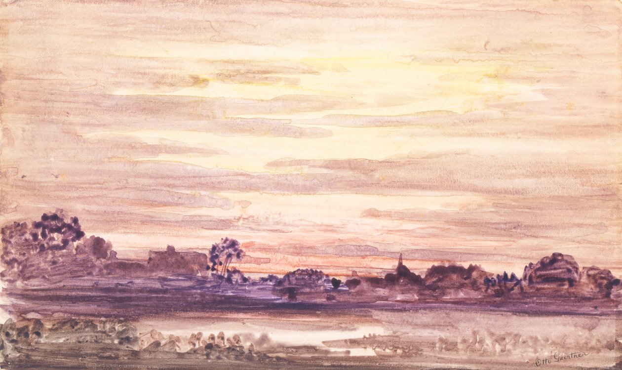 Solnedgång efter storm, ca. 1900. av Otto Gaertner