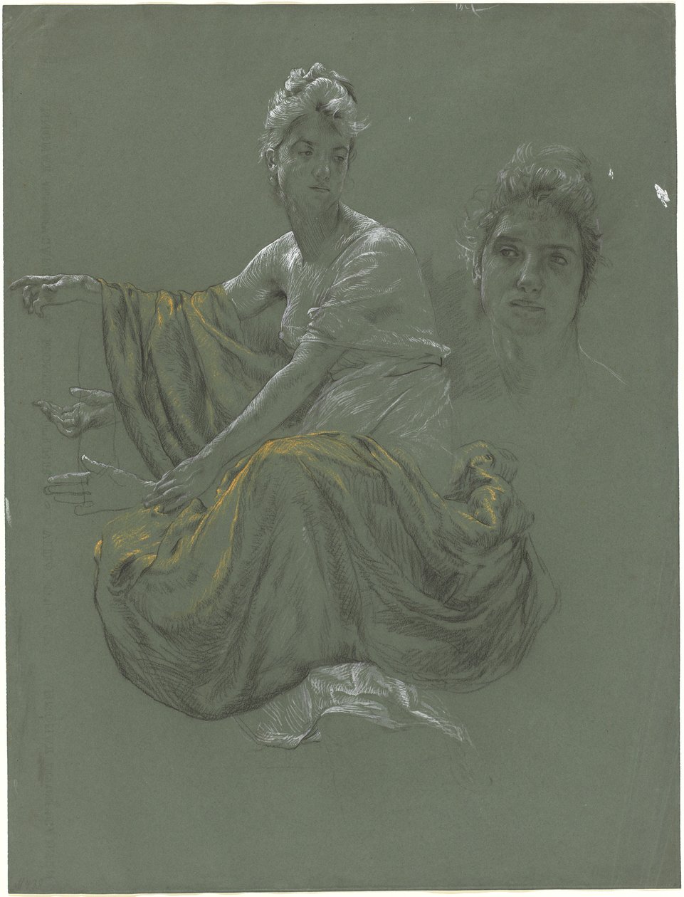 Elegant ung kvinna i klassiskt draperi av Otto Greiner