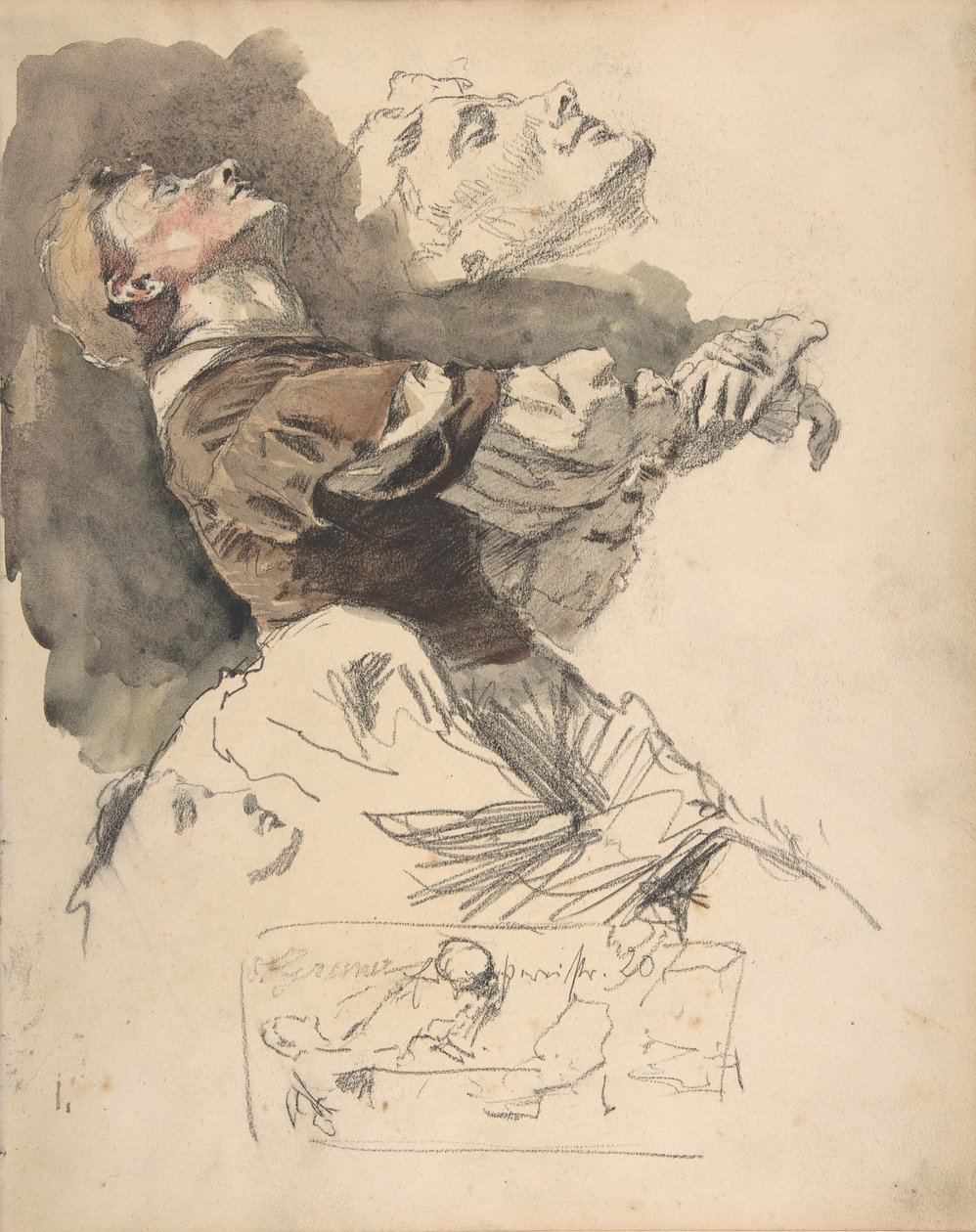 Studie av en kvinnlig dansare, sent 1800-tidigt 1900-tal. av Otto Greiner