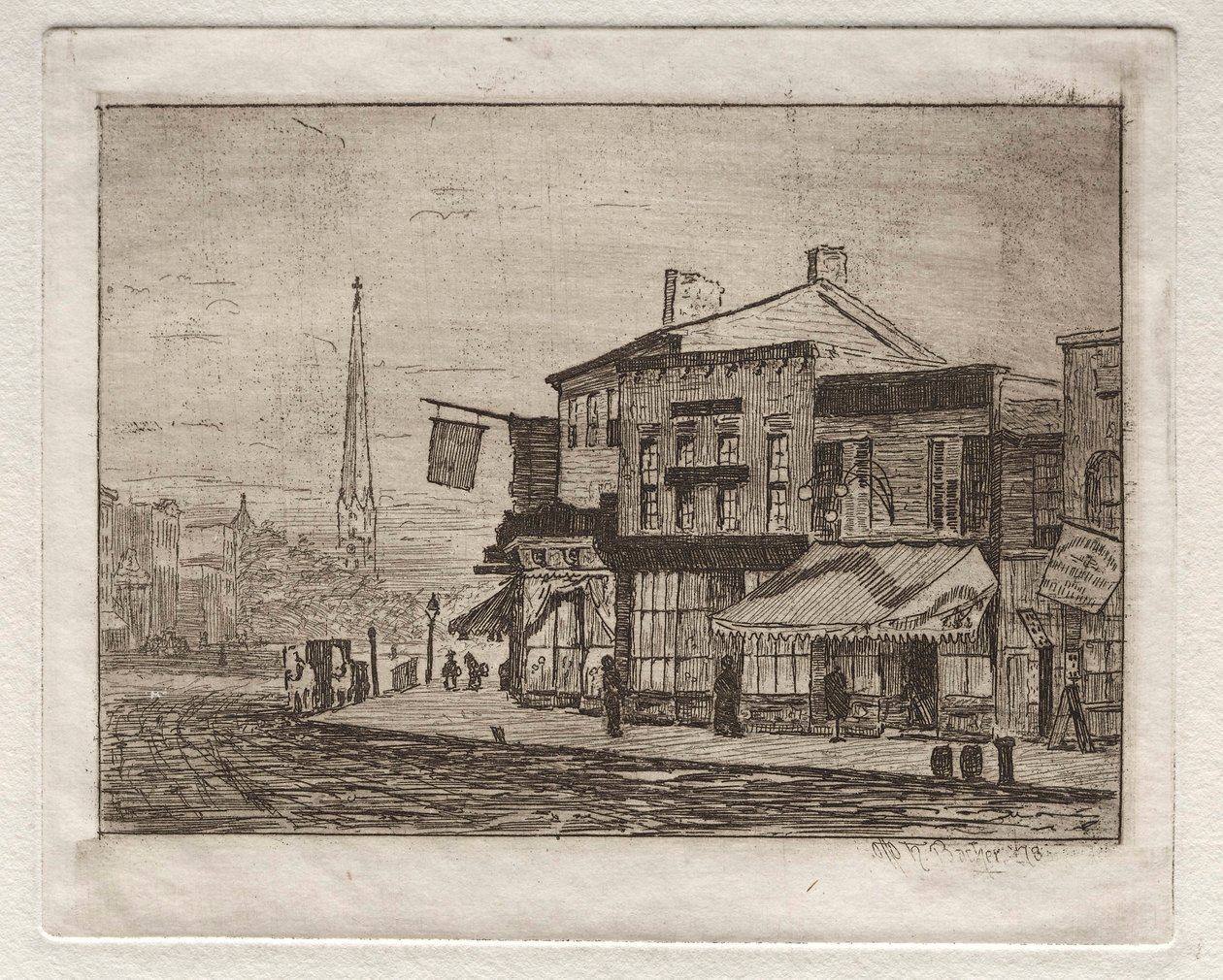 Cleveland, Woodland Avenue och Eagle Street, 1878. av Otto H. Bacher