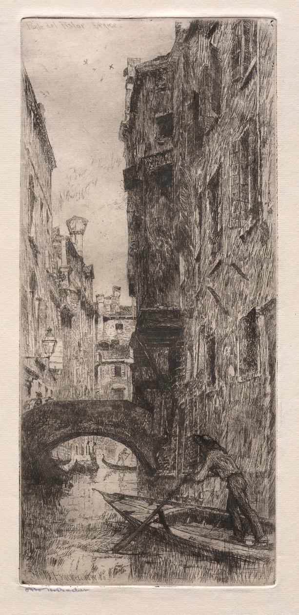 Etsningar av Venedig: Ponte del Pistor, Venedig, 1880. av Otto H. Bacher