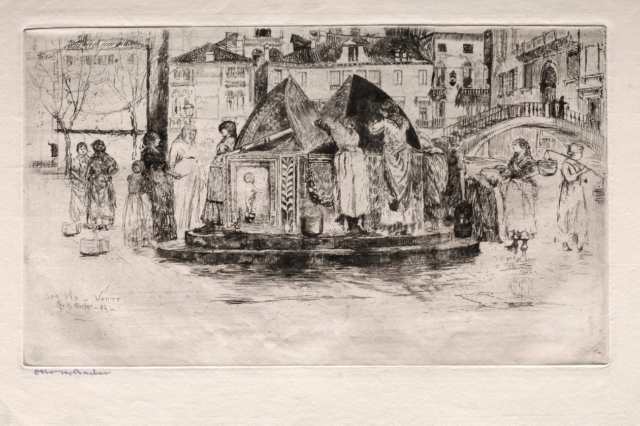Etsningar av Venedig: Pozzo San Vio, 1882. av Otto H. Bacher