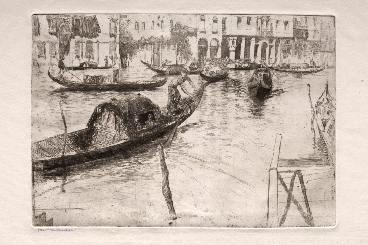 Etsningar av Venedig: Traghetto San Felice av Otto H. Bacher