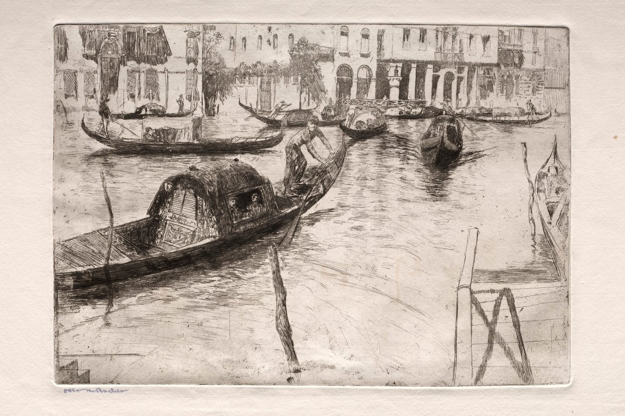 Etsningar av Venedig: San Felice färja, 1800-talet. av Otto H. Bacher