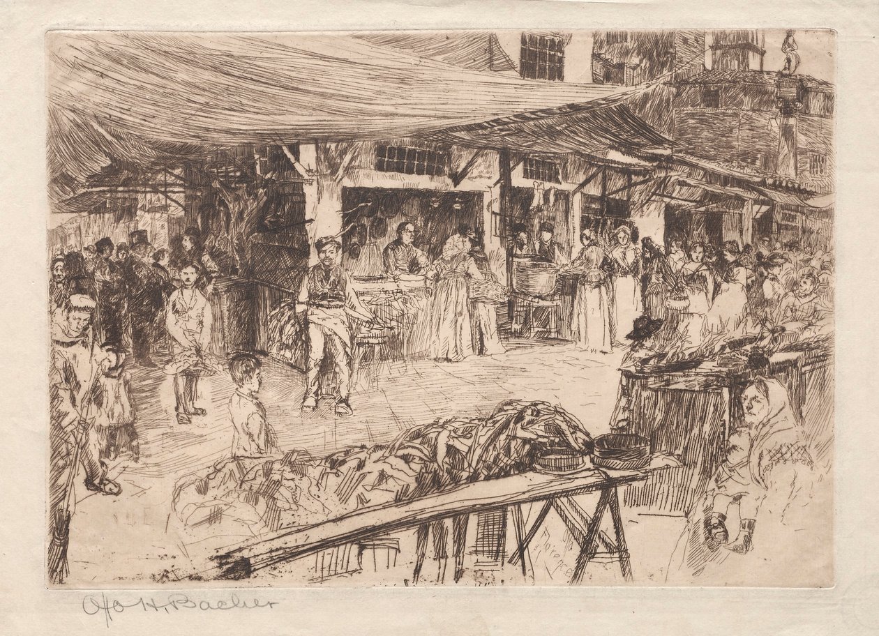 Gamla marknaden, Florens, 1800-1900-talet. av Otto H. Bacher