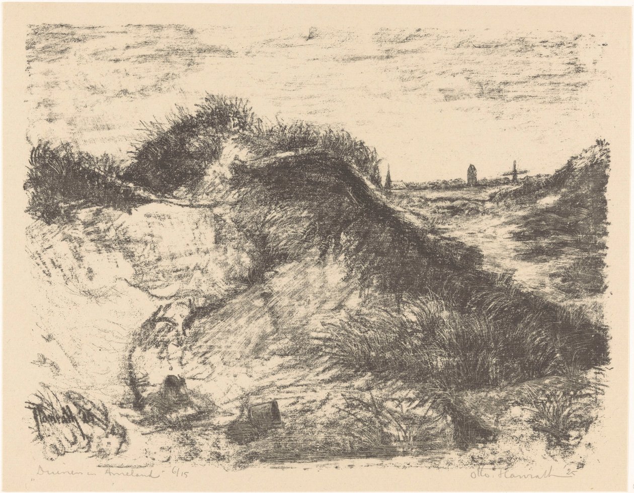 Dunes in Ameland (originaltitel på objektet) av Otto Hanrath (signed by artist)