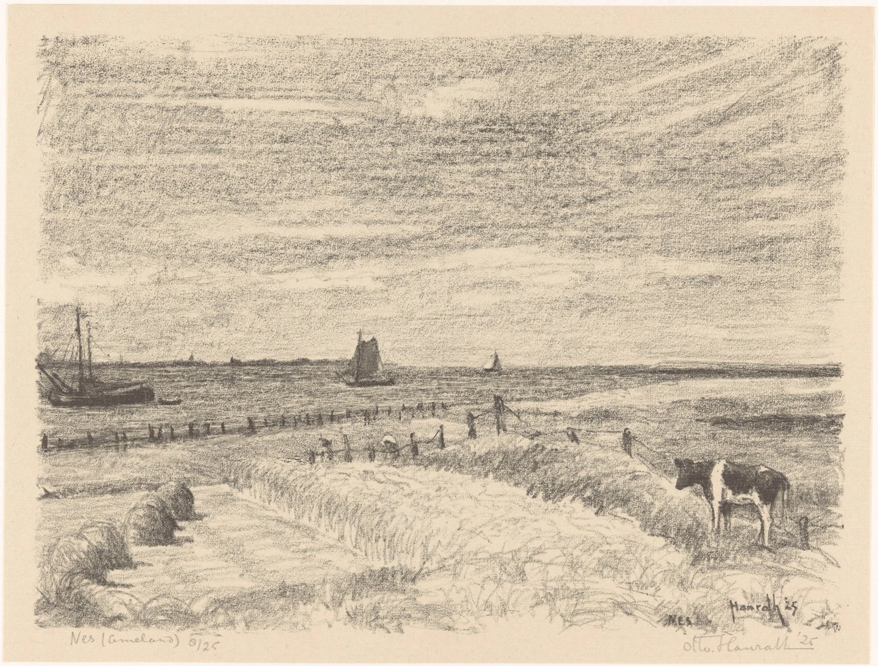 Nes (Ameland) (originaltitel på objektet) av Otto Hanrath (signed by artist)
