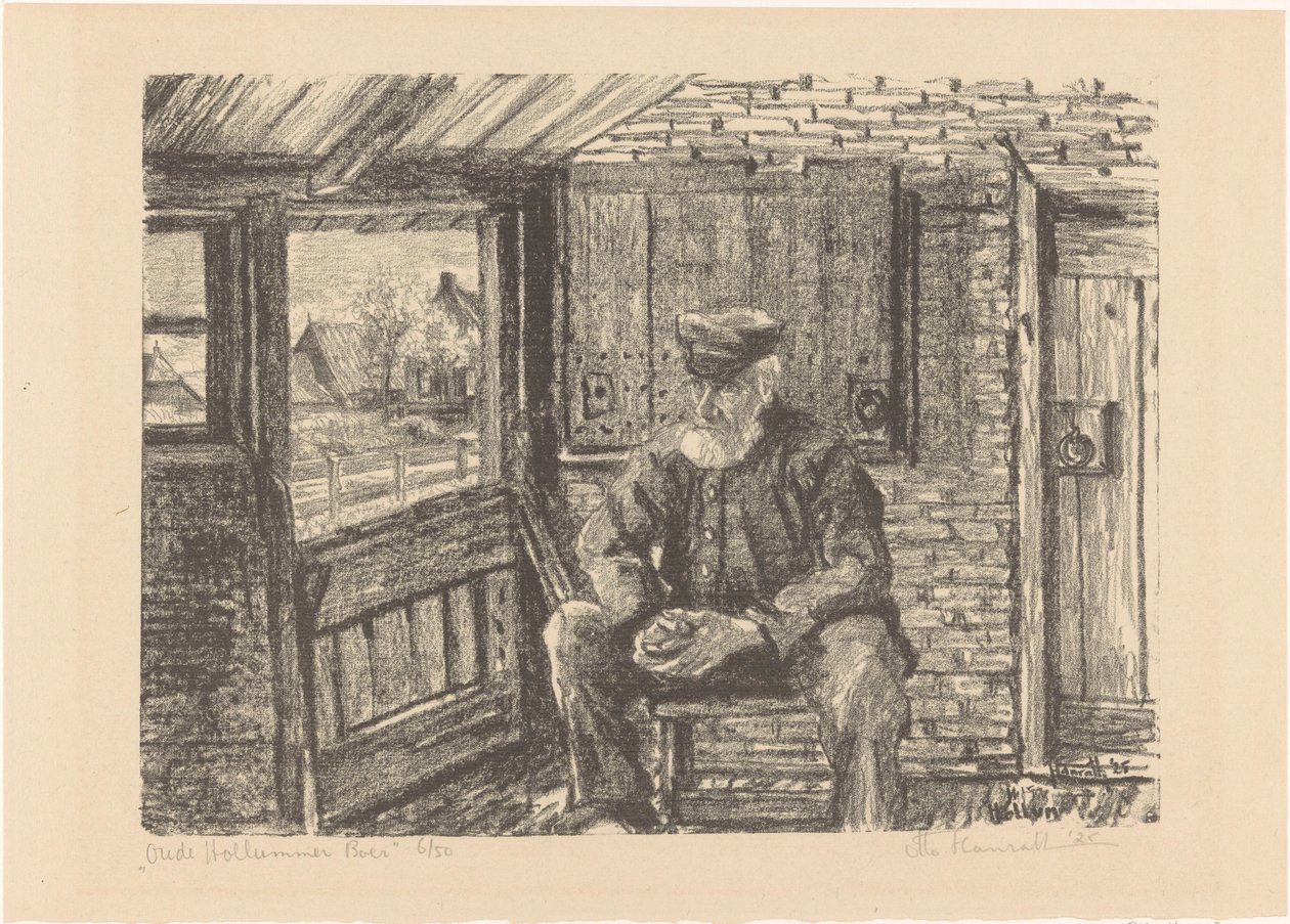 Old Hollum bonde (originaltitel på objekt) av Otto Hanrath (signed by artist)
