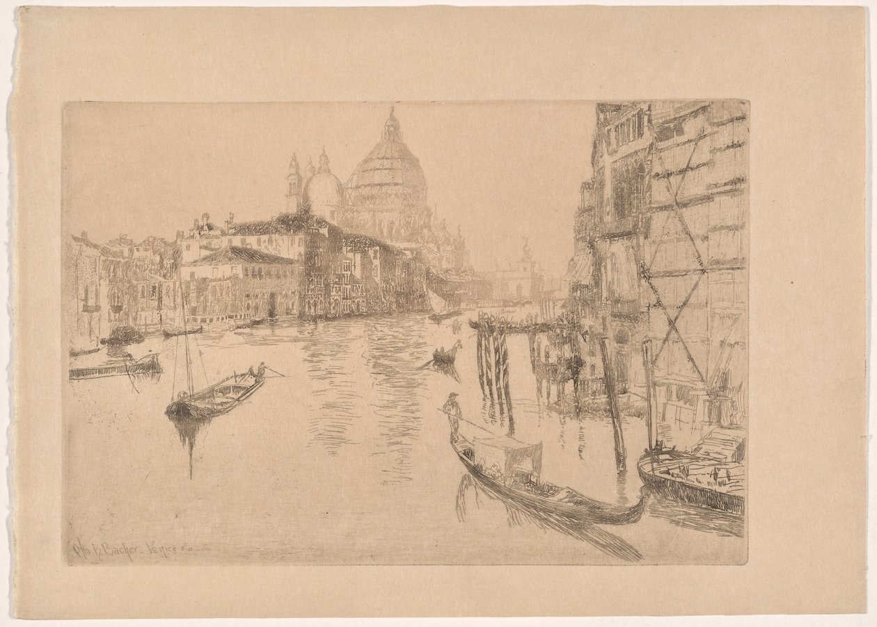 Ingång till Canal Grande av Otto Henry Bacher
