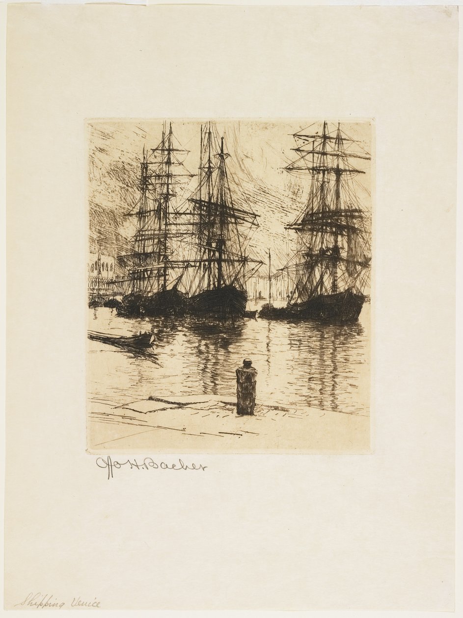 Shipping, Venice, 1879-1880 av Otto Henry Bacher