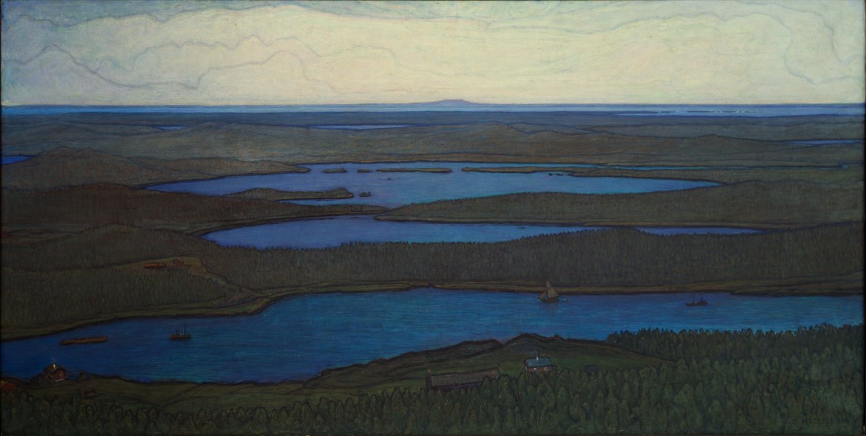 Över skog och sjö, 1908 av Otto Hesselbom
