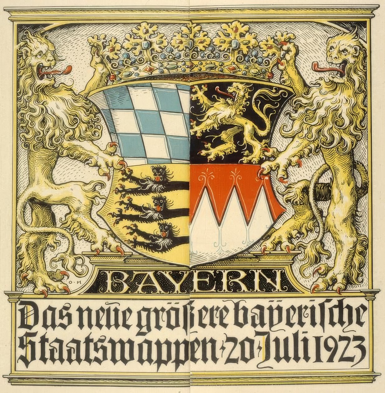 Det nya större bayerska riksvapnet, 20 juli 1923 av Otto Hupp