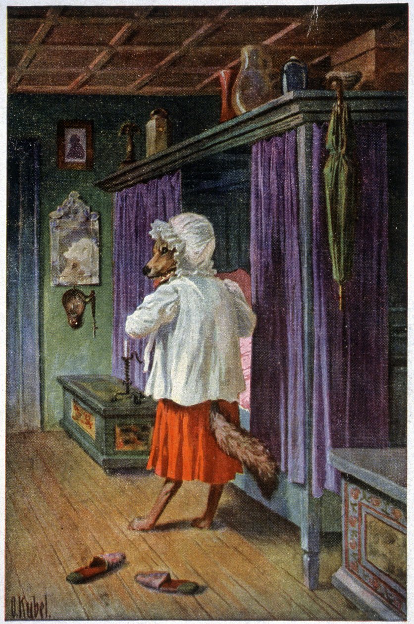 Vargförklädnader i Grand Mother, ca 1910 (vykort) av Otto Kubel