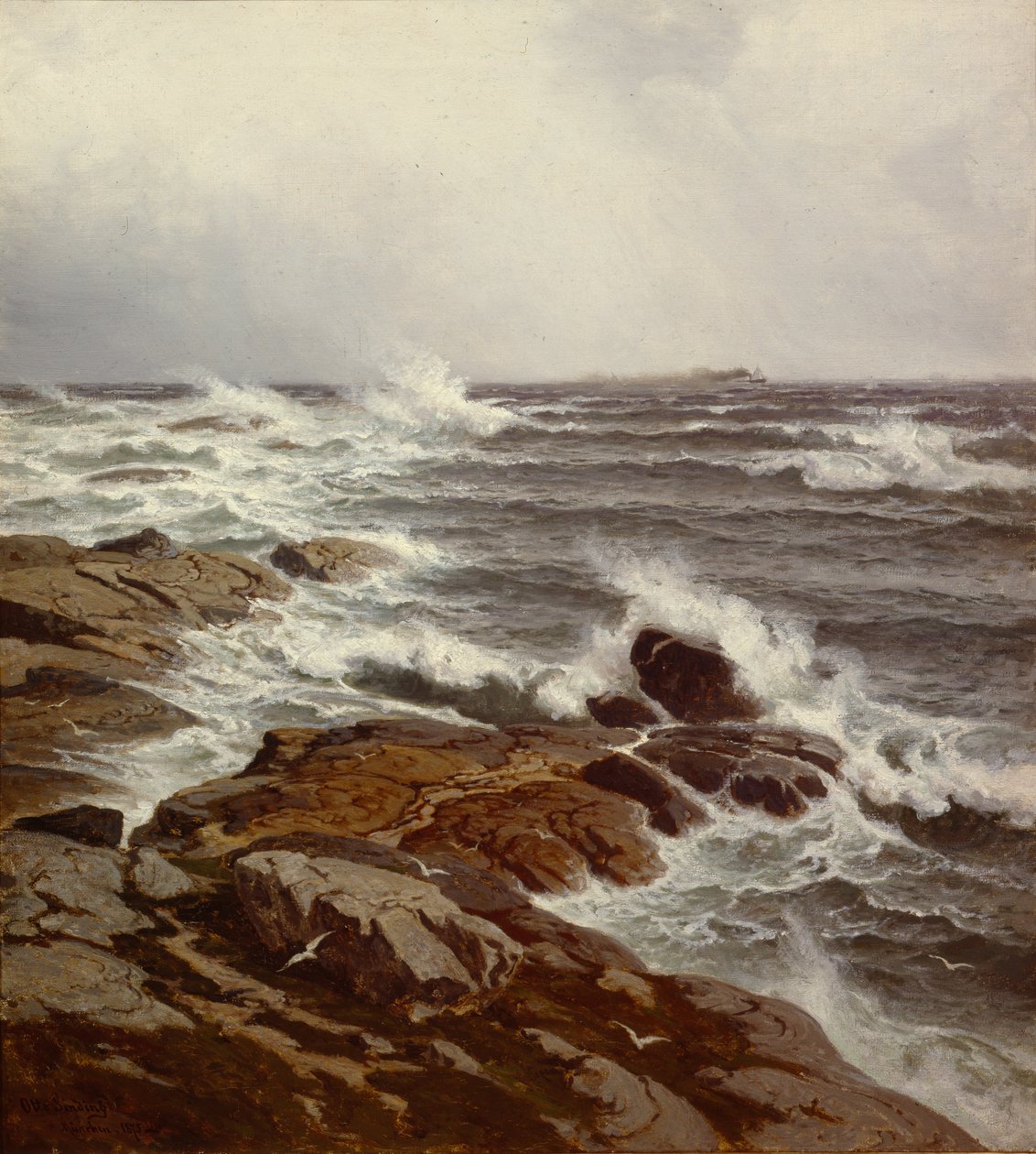 Coast Part (olja på duk) av Otto Ludvig Sinding