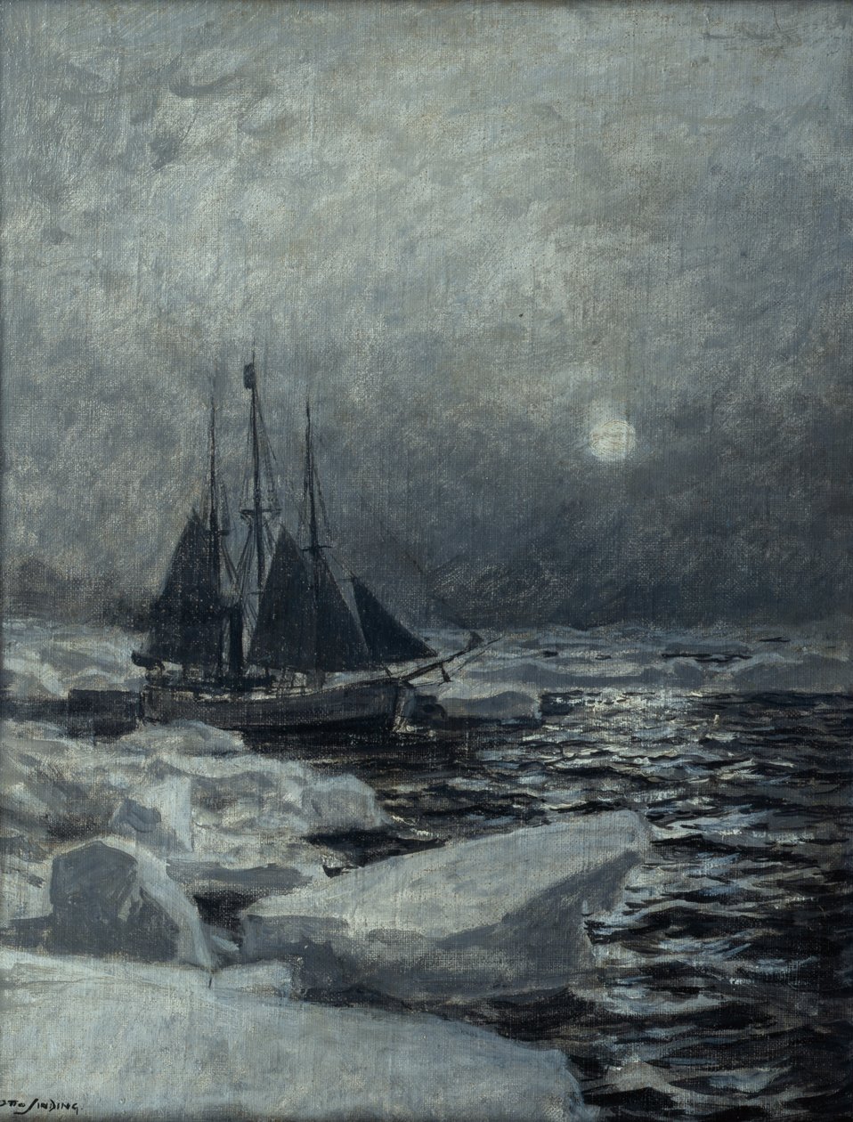 Fram i Ishavet (olja på duk) av Otto Ludvig Sinding