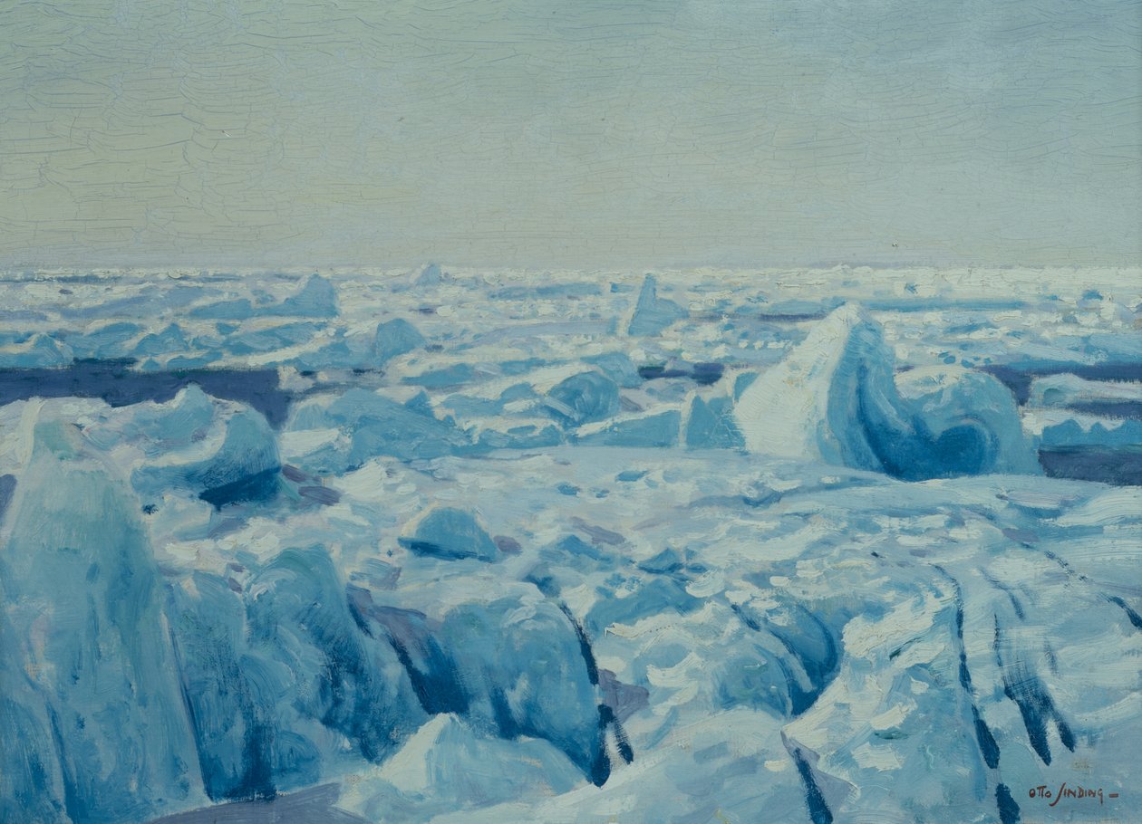 Pack Ice (olja på duk) av Otto Ludvig Sinding