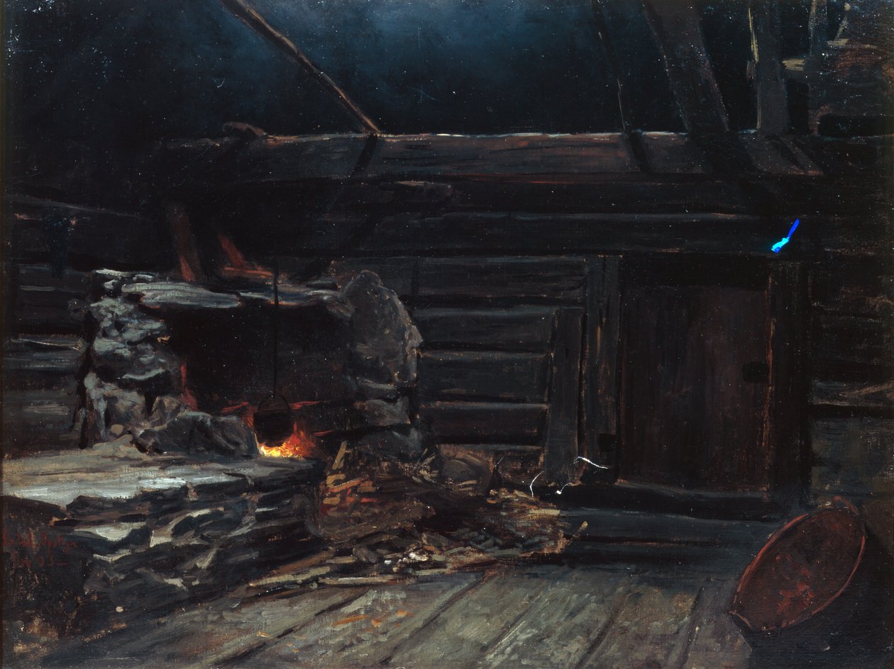 Rökugnsrum, städning av Otto Ludvig Sinding