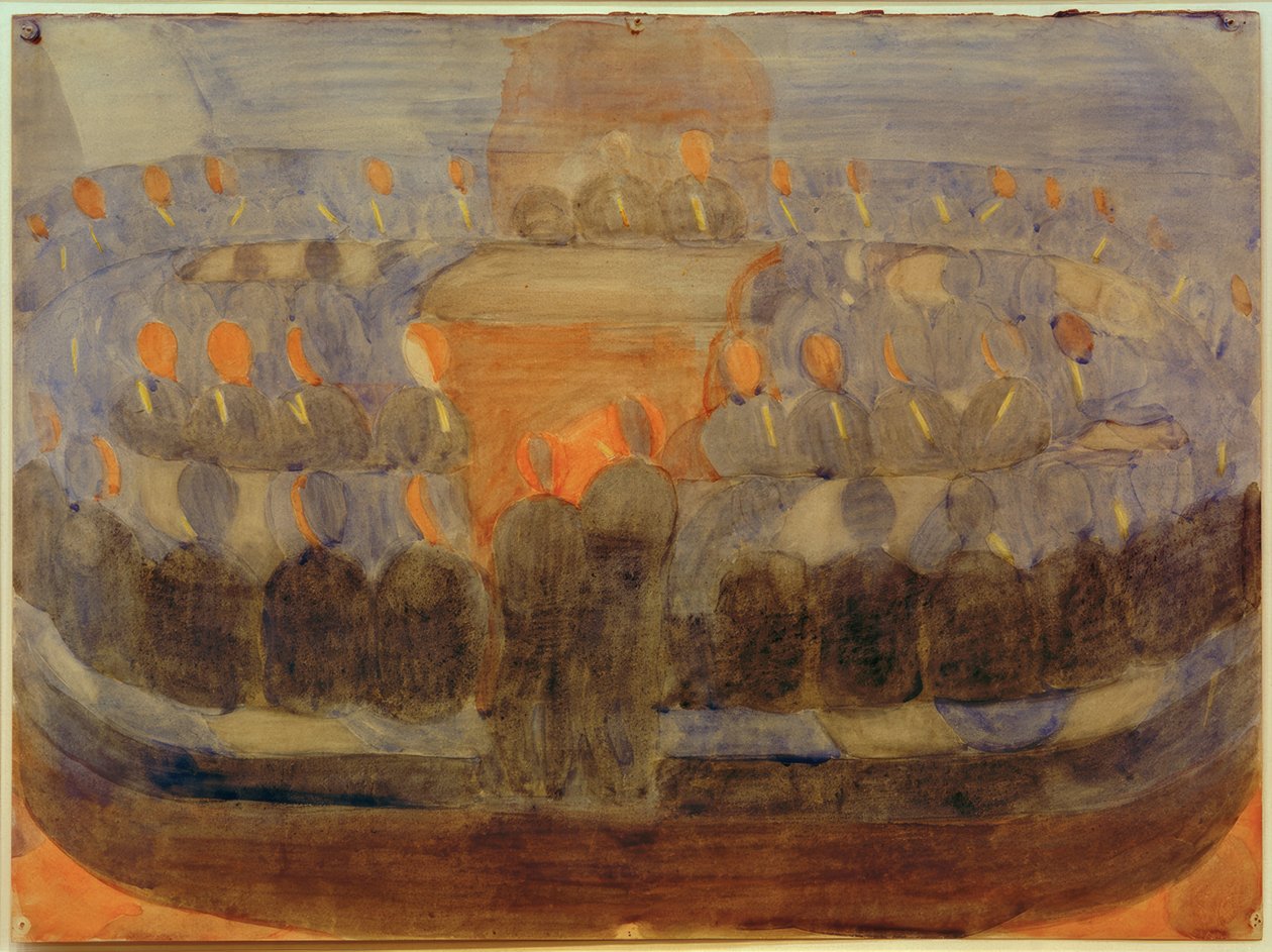 Förberedelse (tillställning i matsalen). Undersökning (övergripande sammansättning) av Otto Meyer Amden