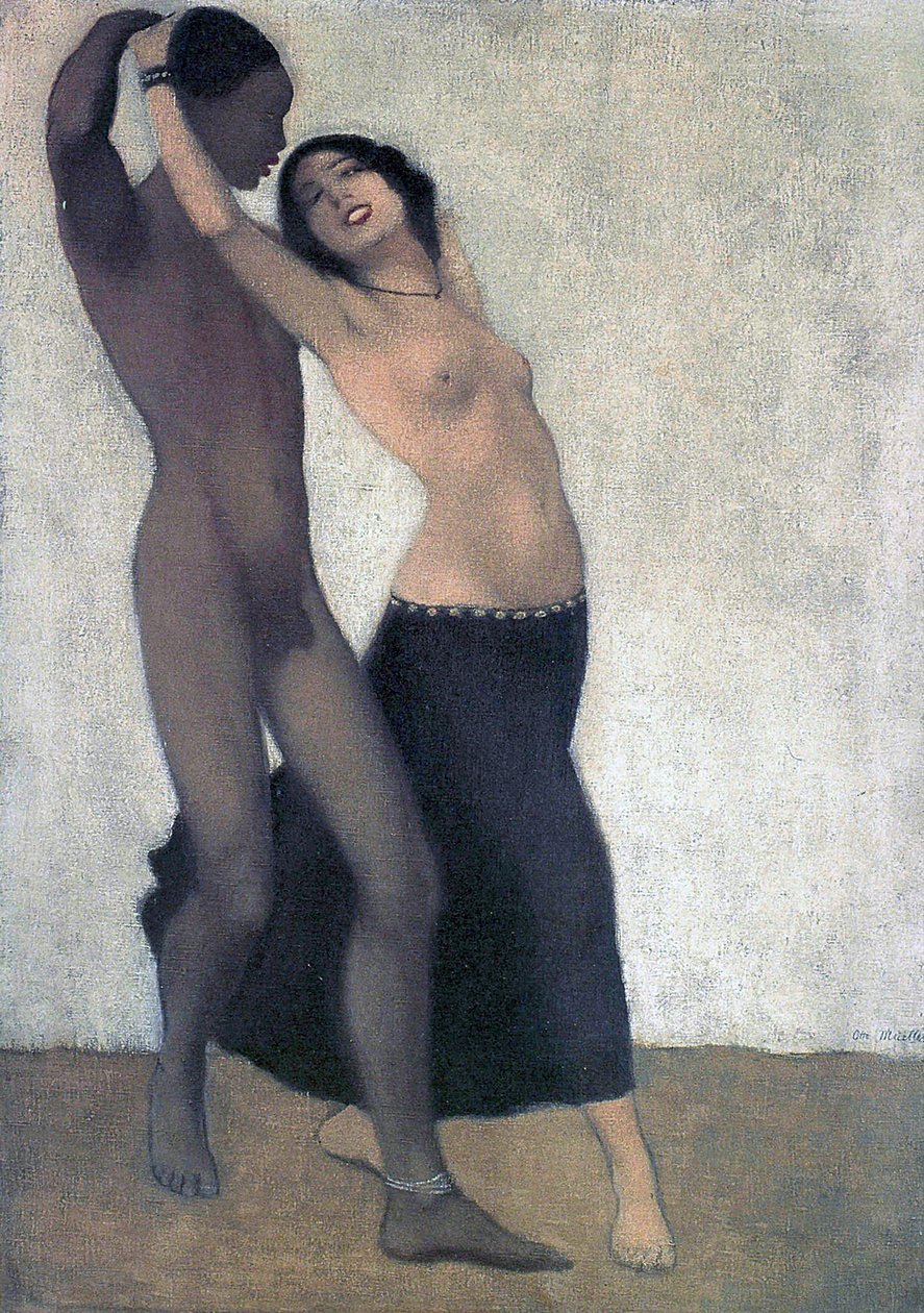 Ett afroeuropeiskt par dansare, ca 1903 av Otto Mueller