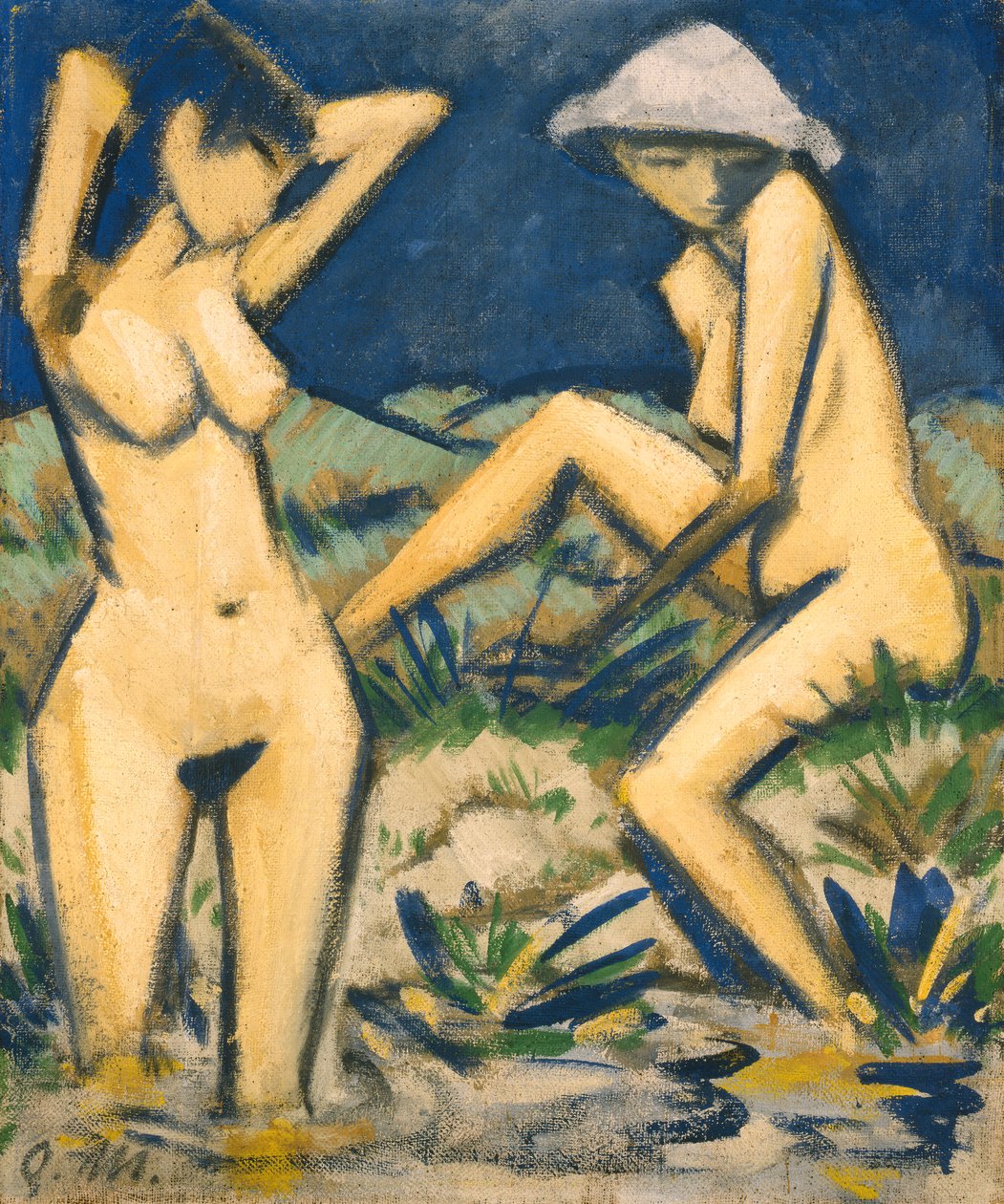 Bathers, ca 1920 (olja på duk) av Otto Mueller