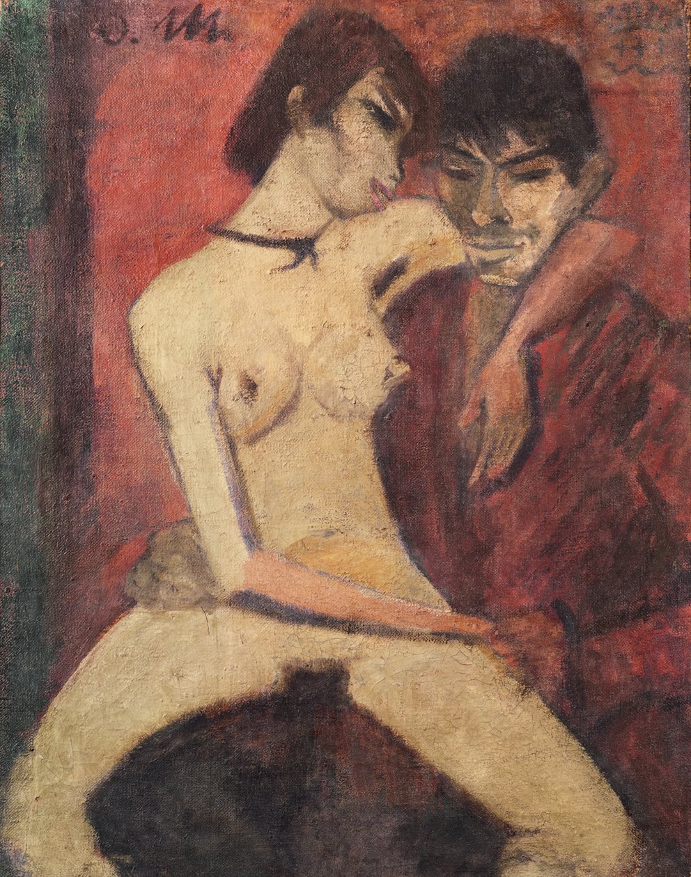 Sittande Gipsy Lovers, 1922 (se 274040 för tergo) av Otto Mueller