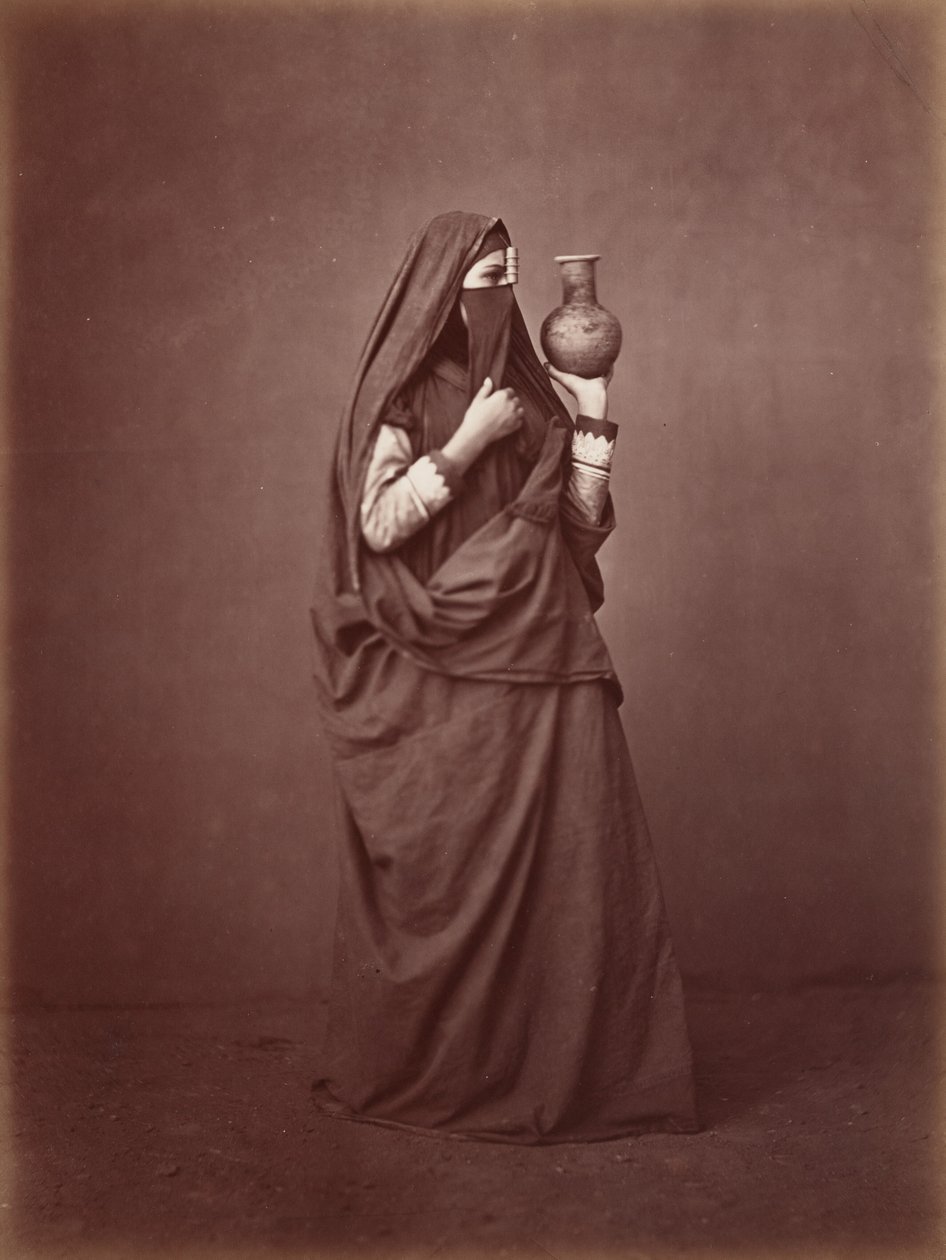 Porträtt av en egyptisk kvinna,ca. 1870 (foto) av Otto Schoefft