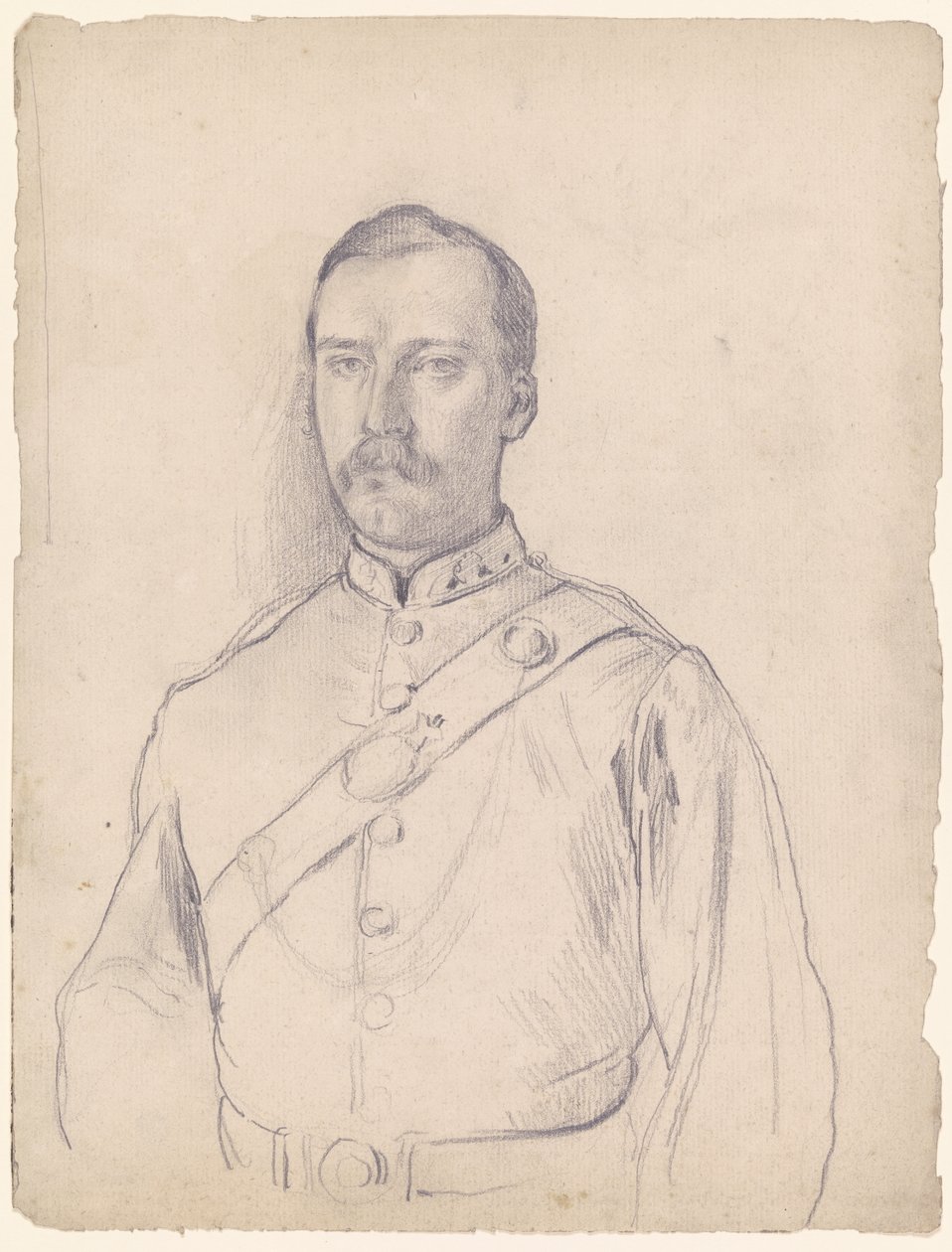 Porträtt av en man i uniform, halvfigur av Otto Scholderer