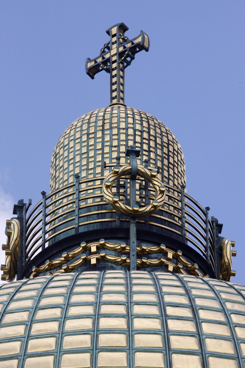 Am Steinhof (S:t Leopolds kyrka) - kyrkkupolen, Wien, Österrike (foto) av Otto Wagner