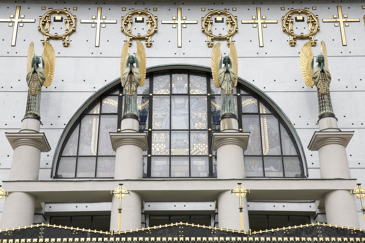 Am Steinhof kyrka (kyrkan Leopld) designad av Otto Wagner, Wien, Österrike (foto) av Otto Wagner