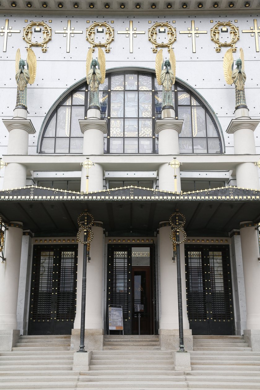 Am Steinhof kyrka (kyrkan Leopld) designad av Otto Wagner, Wien, Österrike (foto) av Otto Wagner