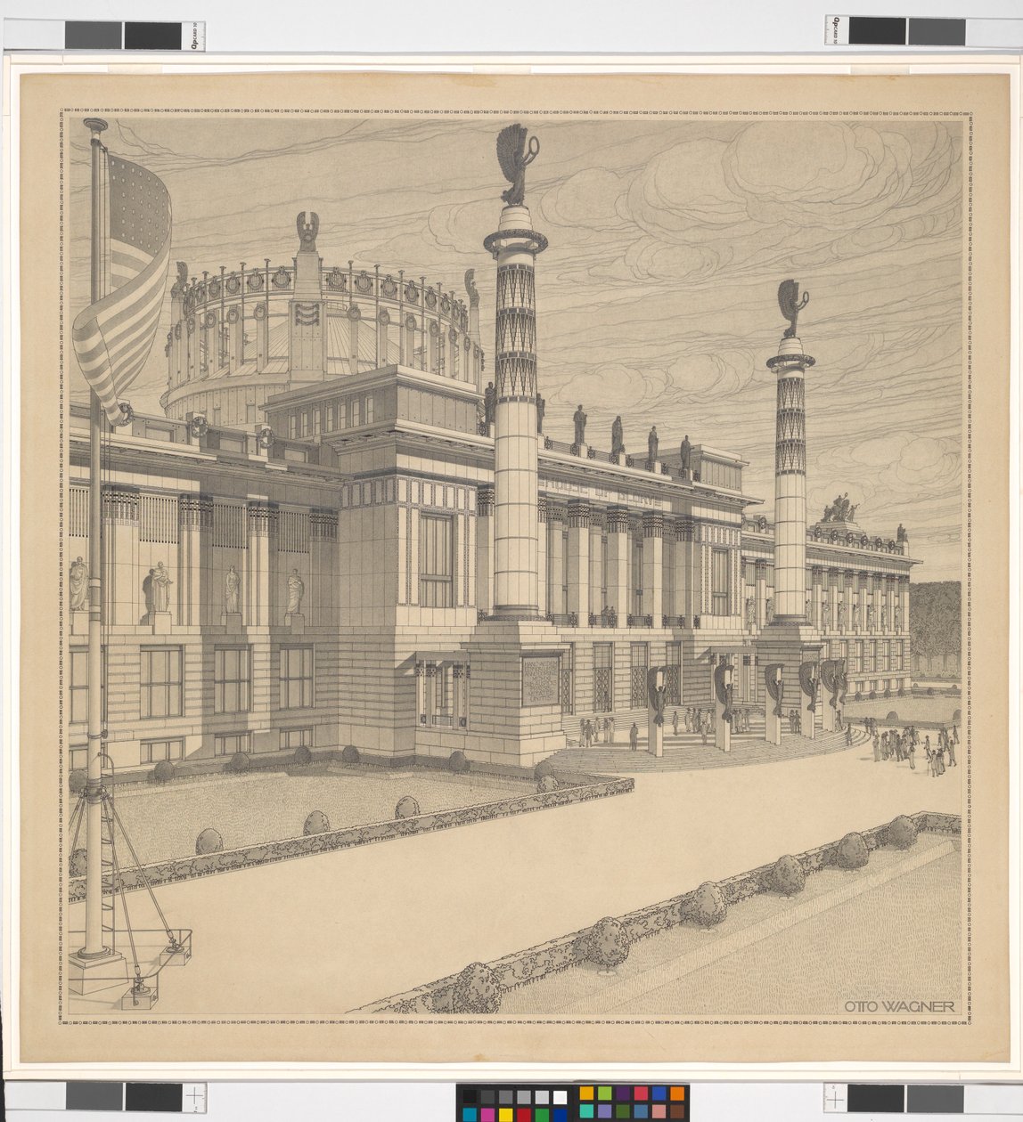 House of Glory (San Francisco eller Washington D.C.), perspektiv av Otto Wagner
