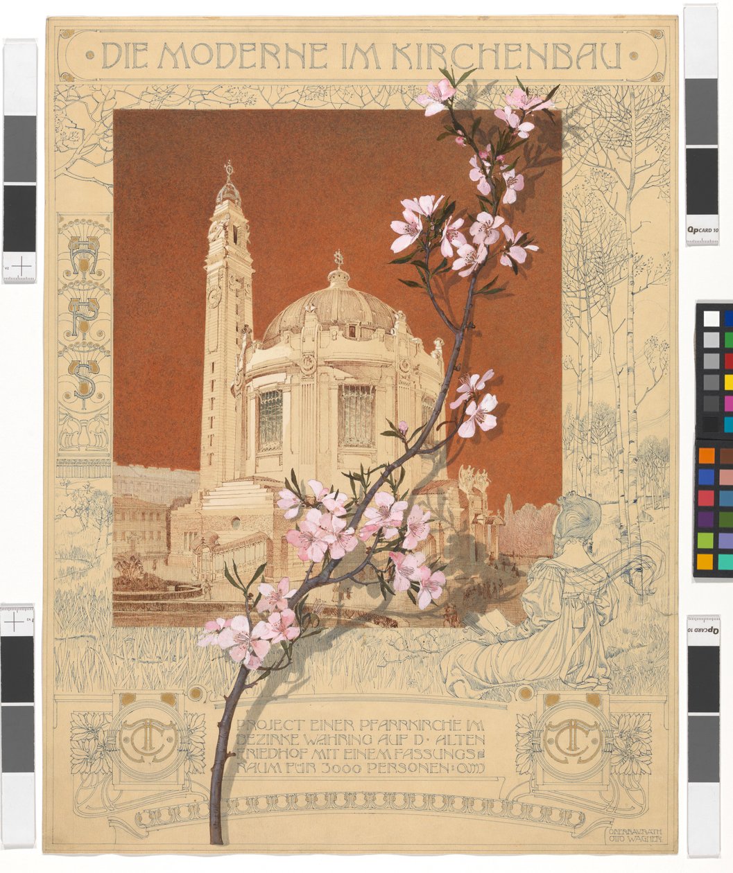 Församlingskyrka i Währing, illustration ”Moderniteten i kyrkobyggandet” av Otto Wagner