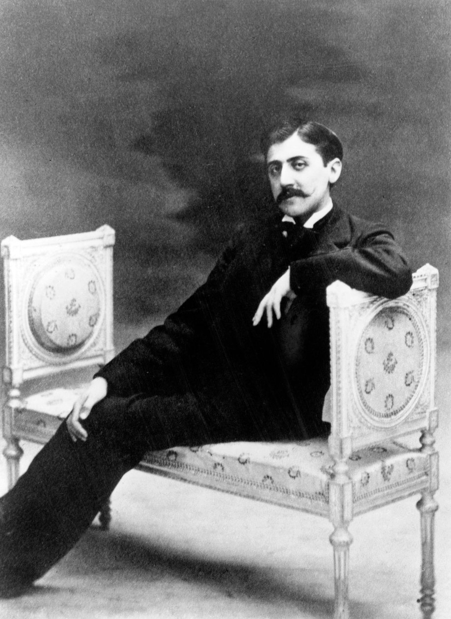 Franske författaren Marcel Proust (1871-1922) ca. 1895, foto av Otto Wegener (s/v foto) av Otto Wegener