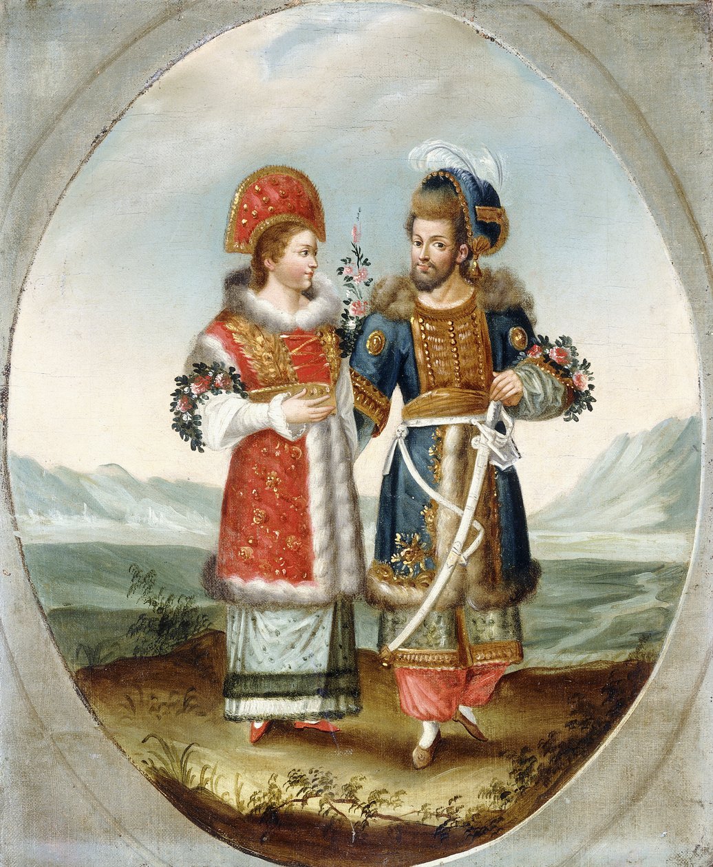 Ett exotiskt par, tidigt 1800-tal av Ottoman School