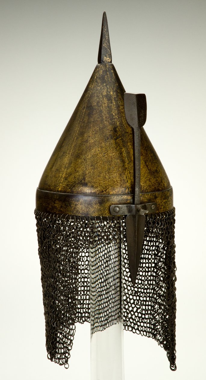 Hjälm, kanske 1500-tal, modifierad på 1800-talet (russat järn med förgyllning) av Ottoman School