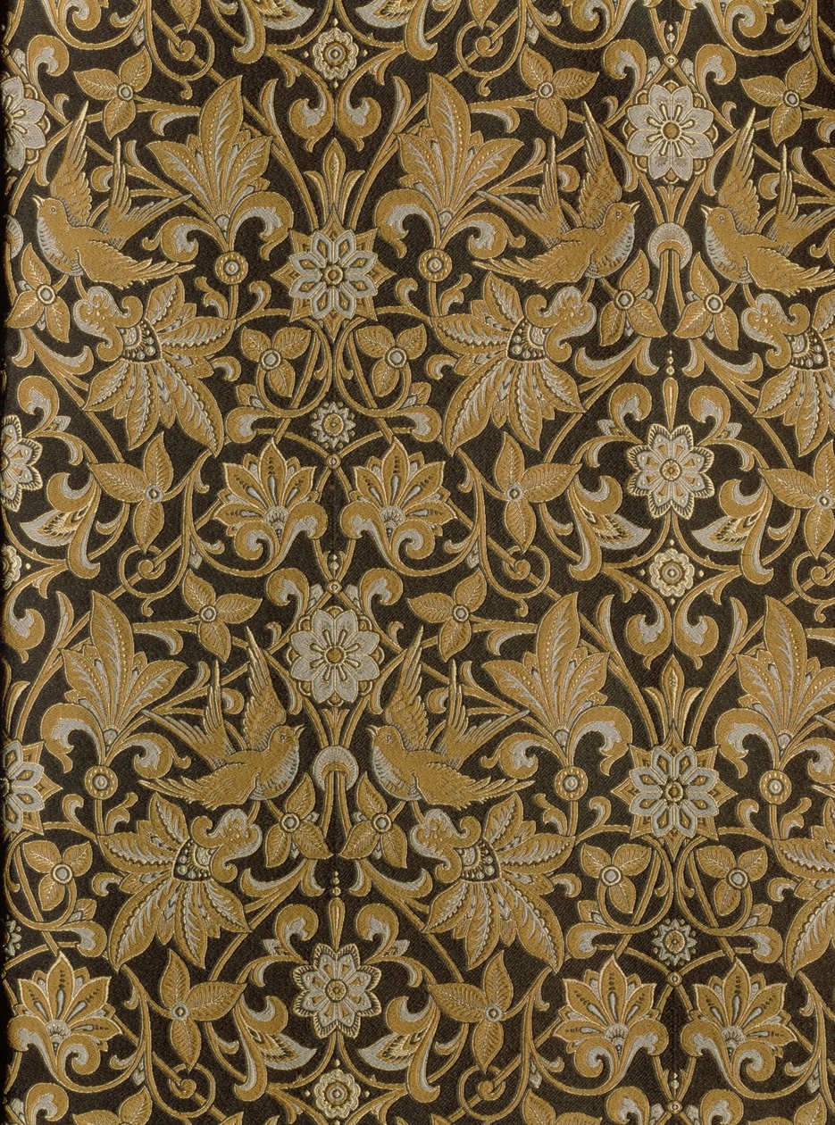 Chandos, designad 1868, tillverkad 1873 av Warner & Sons (vävd sidenbomull och ull) av Owen Jones