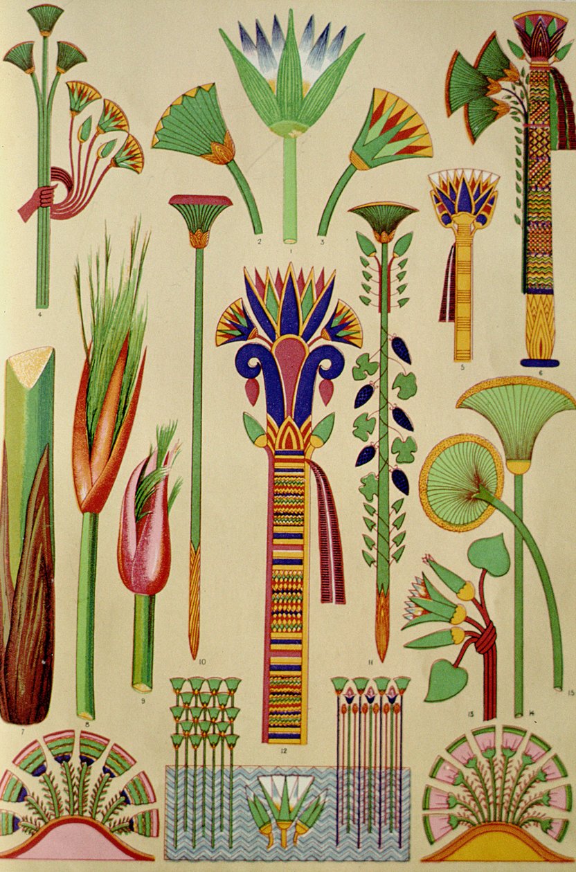Egyptisk prydnad från "Grammar of Ornament", 1868 av Owen Jones