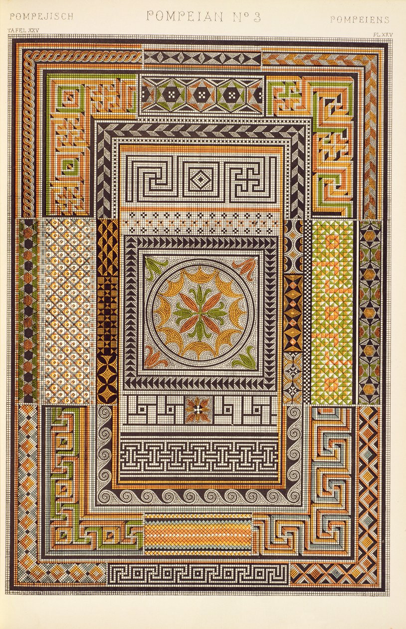 Pompejiansk utsmyckning från kapitel V, platta XXV i "Grammar of Ornament", 1868 av Owen Jones