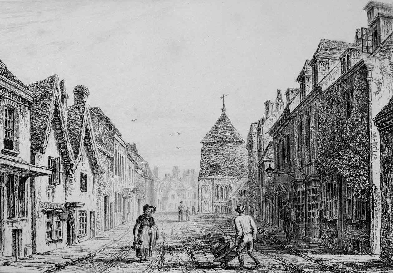 Cheesehill Street Winchester, ca 1830 (gravyr) av Owen Brown Carter