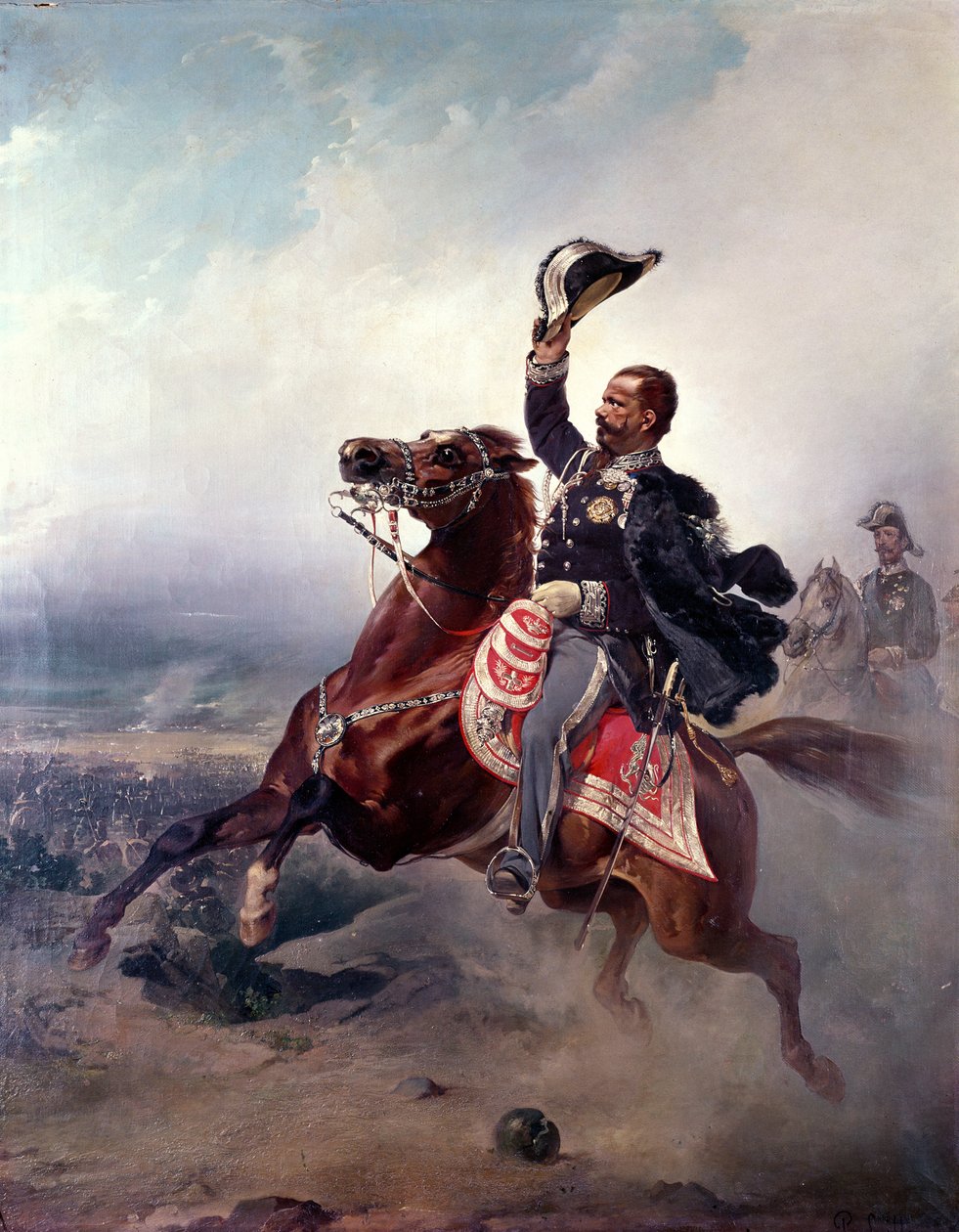 Porträtt av Victor Emmanuel II (1820-78) kung av Sardinien och Italien av P. Litta