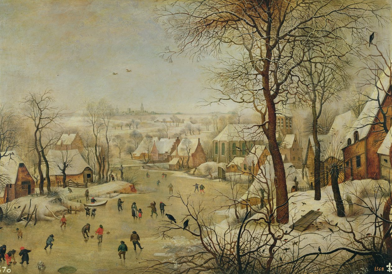 Vinterlandskap med fågelfälla av Pieter Brueghel the Younger